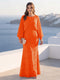 A-Line/Princess Long Sleeves Scoop Floor-Length Plus Size Mother of the Bride Dresses with Sequins & Cape