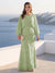 A-Line/Princess Long Sleeves Scoop Floor-Length Plus Size Mother of the Bride Dresses with Sequins & Cape