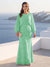 A-Line/Princess Long Sleeves Scoop Floor-Length Plus Size Mother of the Bride Dresses with Sequins & Cape