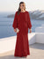 A-Line/Princess Long Sleeves Scoop Floor-Length Plus Size Mother of the Bride Dresses with Sequins & Cape