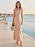 A-Line/Princess Scoop Sleeveless Ankle-Length Long Bridesmaid Dresses with Ruched & 3D Floral