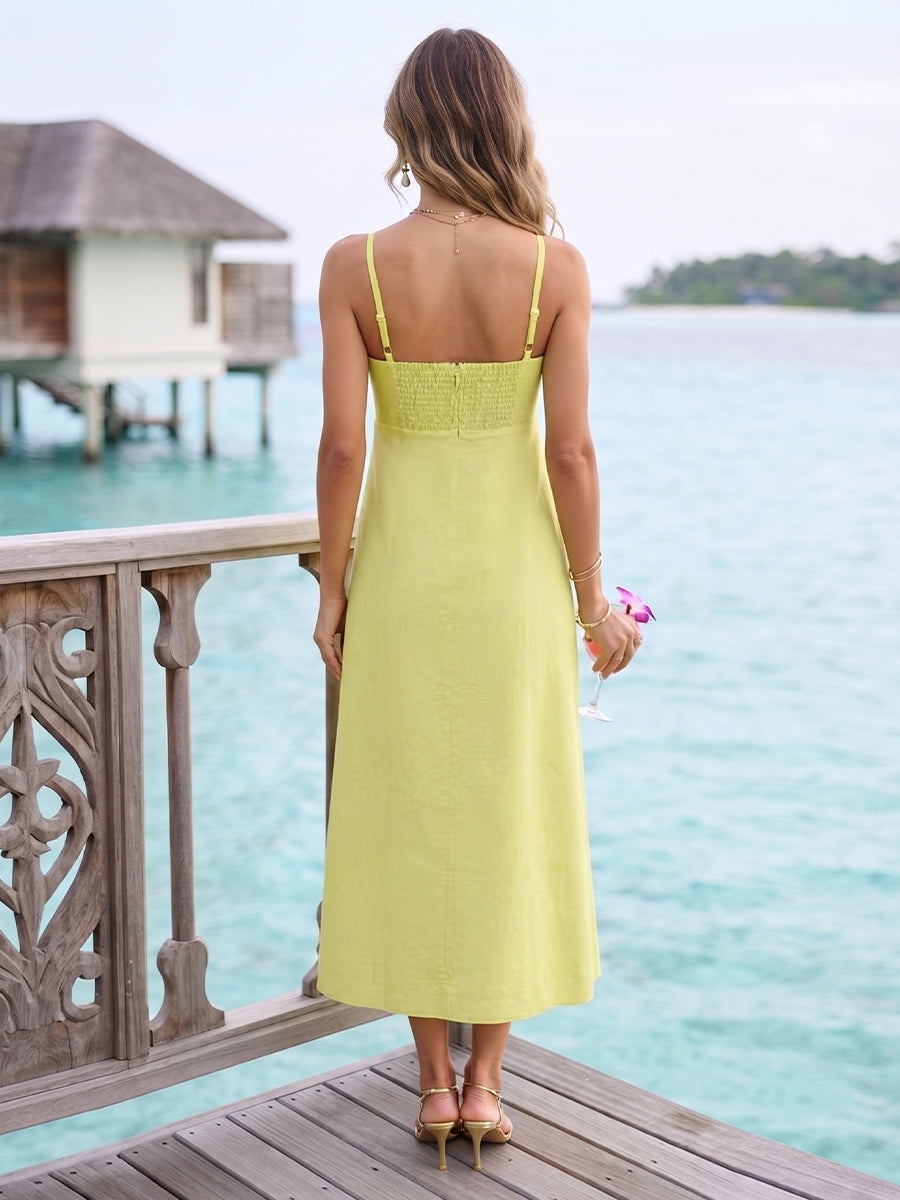 A-Line/Princess Spaghetti Straps Sleeveless Tea-Length Cocktail Dresses With 3D Floral