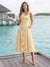 A-Line/Princess Square Neck Sleeveless Tea-Length Cocktail Dresses With Ruched & 3D Floral