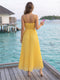 A-Line/Princess Spaghetti Straps Sleeveless Ankle-Length Cocktail Dresses With 3D Floral & Pleats