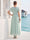 A-Line/Princess Short Sleeves V Neck Floor-Length Mother of the Bride Dresses with 3D Floral & Embroidery