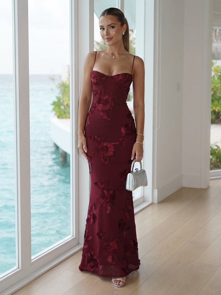 Trumpet/Mermaid Spaghetti Straps Sleeveless Long Bridesmaid Dresses with Embroidery