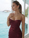 Trumpet/Mermaid Spaghetti Straps Sleeveless Long Bridesmaid Dresses with Embroidery