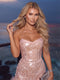 A-Line/Princess Strapless Sleeveless Short/Mini Homecoming Dresses With Sequins & Feather