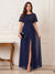Sheath/Column Scoop Short Sleeves Floor-Length Mother Of The Bride Dresses With Split Side & Applique