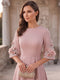 A-Line/Princess Scoop Half Sleeves Floor-Length Mother of the Bride Dresses with 3D floral