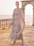 A-Line/Princess 3/4 Sleeves Scoop Ankle-Length Mother Of The Bride Dresses With Ruffles & Embroidery