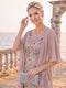A-Line/Princess 3/4 Sleeves Scoop Ankle-Length Mother Of The Bride Dresses With Ruffles & Embroidery