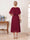 A-Line/Princess Scoop Half Sleeves Tea-Length Mother of the Bride Dresses with Applique & Ruffles