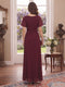 Sheath/Column V-Neck Short sleeves Ankle-Length Mother of the Bride Dresses with Split Side & Ruffles
