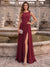 A-Line/Princess Scoop Sleeveless Floor-Length Long Mother of the Bride Dresses with Applique & Split Side