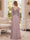 A-Line/Princess V-Neck 3/4 Sleeves Floor-Length Mother of the Bride Dresses with Embroidery