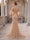Trumpet/Mermaid Off-the-Shoulder 3/4 Sleeves Floor-Length Formal Dresses With Embroidery & Lace