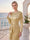 Sheath/Column Scoop Long Sleeves Floor-Length Mother of the Bride Dresses with Ruffles & Rhinestone