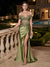 Trumpet/Mermaid Off-the-Shoulder Sweep Train Sequins Evening Dresses with Split Side