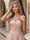 A-Line/Princess Square Neck Sleeveless Tea-Length Cocktail Dresses With Ruched & Flower
