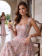 A-Line/Princess Square Neck Sleeveless Tea-Length Cocktail Dresses With Ruched & Flower
