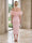 Sheath/Column Off-the-Shoulder Sleeveless Tea-Length Cocktail Dresses With Feather