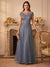A-Line/Princess Scoop Cap Sleeves Floor-Length Mother of the Bride Dresses with Pockets & Appliques