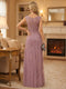 Sheath/Column Scoop Sleeveless Floor-Length Mother of the Bride Dresses with Applique & Lace