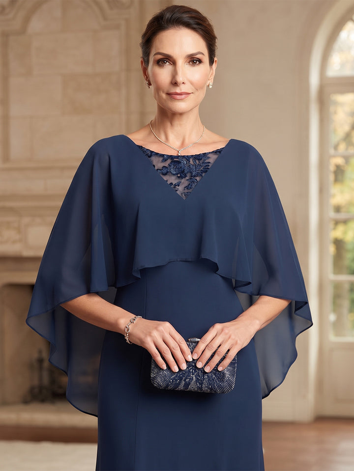 A-Line/Princess Scoop Sleeveless Chiffon Floor-Length Mother of the Bride Dresses with Lace
