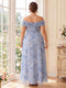 A-Line/Princess Off-the-Shoulder Sleeveless Asymmetrical Plus Size Mother of the Bride Dresses With Ruffles & Floral