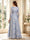 A-Line/Princess V-Neck Long Sleeves Floor-Length Mother of the Bride Dresses with Ruched
