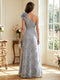 A-Line/Princess One-Shoulder Sleeveless Floor-Length Mother of the Bride Dresses with 3D Floral