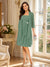 A-Line/Princess Square Neck 3/4 Sleeves Knee-Length Mother of the Bride Dresses with Jacket & Ruffles
