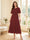 A-Line/Princess Scoop Half Sleeves Tea-Length Mother of the Bride Dresses with Lace & Ruffles