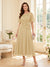 A-Line/Princess Scoop Half Sleeves Tea-Length Mother of the Bride Dresses with Lace & Ruffles