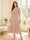 A-Line/Princess Scoop Half Sleeves Tea-Length Mother of the Bride Dresses with Lace & Ruffles
