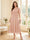 A-Line/Princess Scoop Half Sleeves Tea-Length Mother of the Bride Dresses with Lace & Ruffles