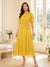 A-Line/Princess Scoop Half Sleeves Tea-Length Mother of the Bride Dresses with Lace & Ruffles