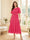 A-Line/Princess Scoop Half Sleeves Tea-Length Mother of the Bride Dresses with Lace & Ruffles