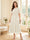 A-Line/Princess Scoop Half Sleeves Tea-Length Mother of the Bride Dresses with Lace & Ruffles