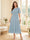 A-Line/Princess Scoop Half Sleeves Tea-Length Mother of the Bride Dresses with Lace & Ruffles