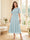 A-Line/Princess Scoop Half Sleeves Tea-Length Mother of the Bride Dresses with Lace & Ruffles