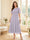 A-Line/Princess Scoop Half Sleeves Tea-Length Mother of the Bride Dresses with Lace & Ruffles