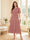 A-Line/Princess Scoop Half Sleeves Tea-Length Mother of the Bride Dresses with Lace & Ruffles