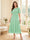 A-Line/Princess Scoop Half Sleeves Tea-Length Mother of the Bride Dresses with Lace & Ruffles