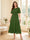 A-Line/Princess Scoop Half Sleeves Tea-Length Mother of the Bride Dresses with Lace & Ruffles