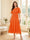 A-Line/Princess Scoop Half Sleeves Tea-Length Mother of the Bride Dresses with Lace & Ruffles