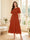 A-Line/Princess Scoop Half Sleeves Tea-Length Mother of the Bride Dresses with Lace & Ruffles