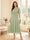 A-Line/Princess Scoop Half Sleeves Tea-Length Mother of the Bride Dresses with Lace & Ruffles