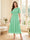 A-Line/Princess Scoop Half Sleeves Tea-Length Mother of the Bride Dresses with Lace & Ruffles